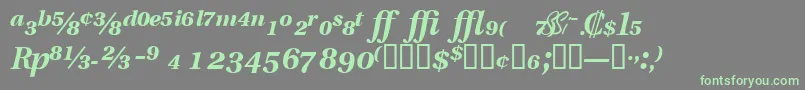Шрифт VeracityproblacksskItalic – зелёные шрифты на сером фоне