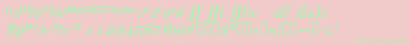 Шрифт VeracityproblacksskItalic – зелёные шрифты на розовом фоне