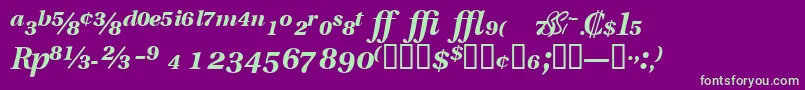 Шрифт VeracityproblacksskItalic – зелёные шрифты на фиолетовом фоне