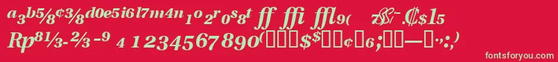 VeracityproblacksskItalic-Schriftart – Grüne Schriften auf rotem Hintergrund