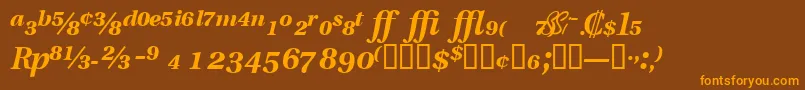 VeracityproblacksskItalic-Schriftart – Orangefarbene Schriften auf braunem Hintergrund