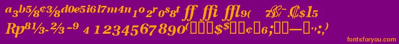 VeracityproblacksskItalic-fontti – oranssit fontit violetilla taustalla