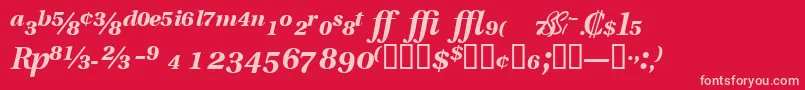 VeracityproblacksskItalic-fontti – vaaleanpunaiset fontit punaisella taustalla