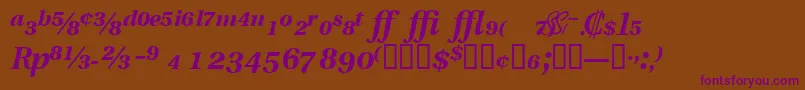VeracityproblacksskItalic-fontti – violetit fontit ruskealla taustalla