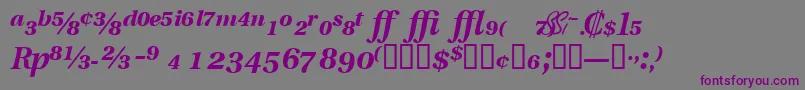 Шрифт VeracityproblacksskItalic – фиолетовые шрифты на сером фоне
