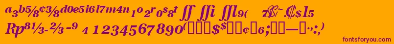 Шрифт VeracityproblacksskItalic – фиолетовые шрифты на оранжевом фоне
