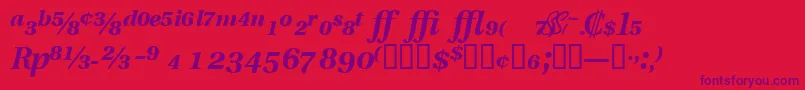 VeracityproblacksskItalic-fontti – violetit fontit punaisella taustalla