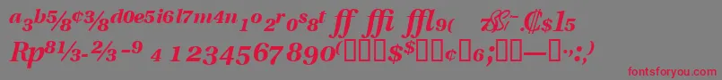 VeracityproblacksskItalic-fontti – punaiset fontit harmaalla taustalla