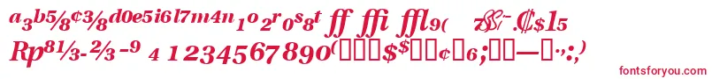 Шрифт VeracityproblacksskItalic – красные шрифты на белом фоне