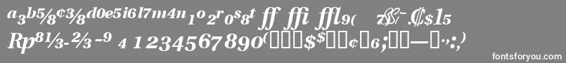 Шрифт VeracityproblacksskItalic – белые шрифты на сером фоне