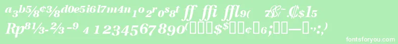 VeracityproblacksskItalic Font – White Fonts on Green Background