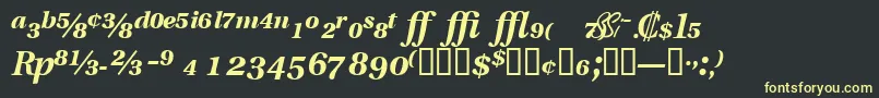Шрифт VeracityproblacksskItalic – жёлтые шрифты на чёрном фоне