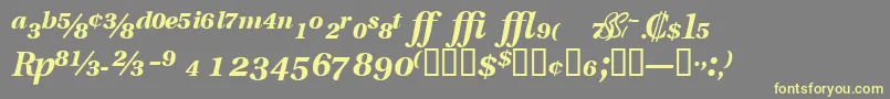 Шрифт VeracityproblacksskItalic – жёлтые шрифты на сером фоне
