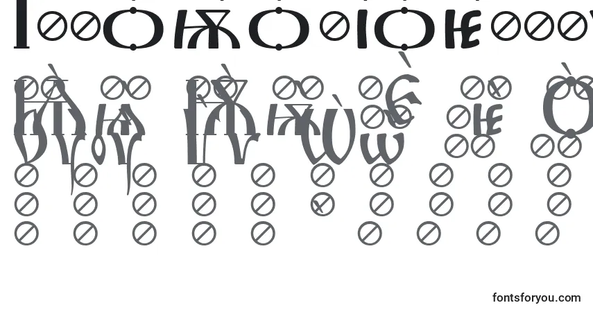 Шрифт IrmologionGrave – алфавит, цифры, специальные символы