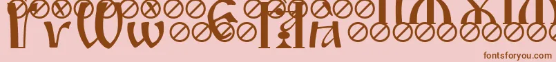 Fonte IrmologionGrave – fontes marrons em um fundo rosa