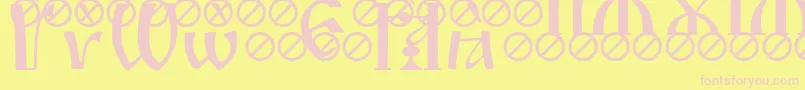 IrmologionGrave Font – Pink Fonts on Yellow Background