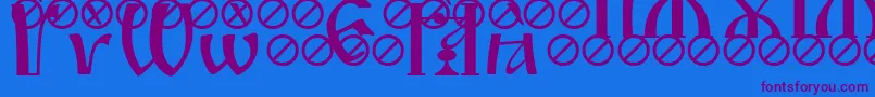 IrmologionGrave-Schriftart – Violette Schriften auf blauem Hintergrund