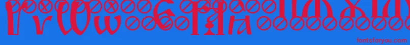 IrmologionGrave Font – Red Fonts on Blue Background