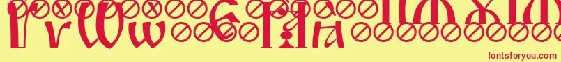 IrmologionGrave Font – Red Fonts on Yellow Background