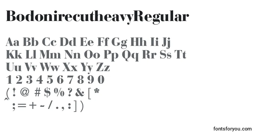 Czcionka BodonirecutheavyRegular – alfabet, cyfry, specjalne znaki
