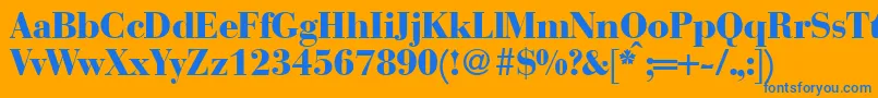 BodonirecutheavyRegular Font – Blue Fonts on Orange Background