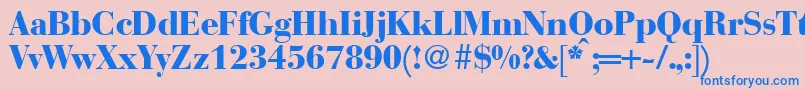 BodonirecutheavyRegular Font – Blue Fonts on Pink Background