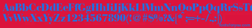 BodonirecutheavyRegular Font – Blue Fonts on Red Background