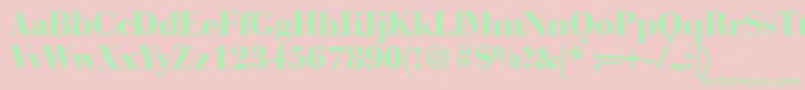 BodonirecutheavyRegular Font – Green Fonts on Pink Background