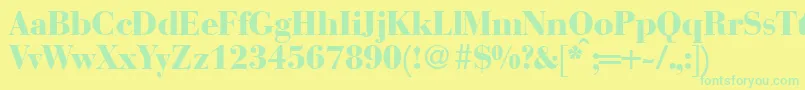 BodonirecutheavyRegular Font – Green Fonts on Yellow Background