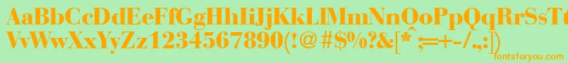 BodonirecutheavyRegular Font – Orange Fonts on Green Background