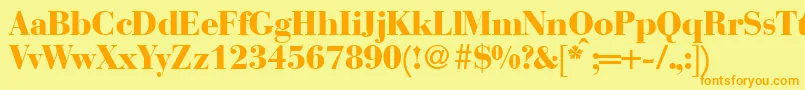 BodonirecutheavyRegular Font – Orange Fonts on Yellow Background