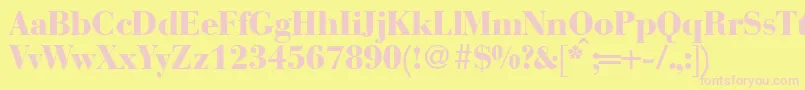 BodonirecutheavyRegular-Schriftart – Rosa Schriften auf gelbem Hintergrund