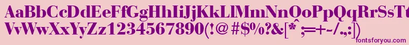 BodonirecutheavyRegular Font – Purple Fonts on Pink Background