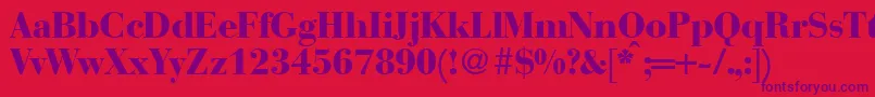 BodonirecutheavyRegular Font – Purple Fonts on Red Background