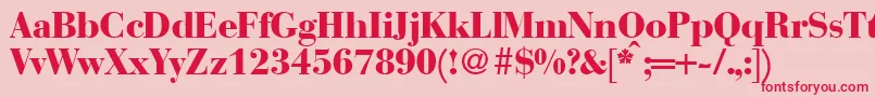 BodonirecutheavyRegular Font – Red Fonts on Pink Background