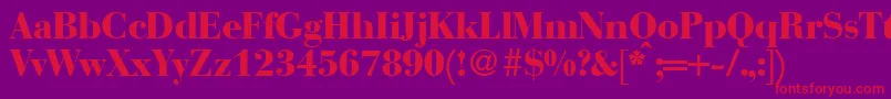 More about BodonirecutheavyRegular Font BodonirecutheavyRegular Font – Red Fonts on Purple Background