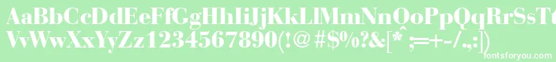 Шрифт BodonirecutheavyRegular – белые шрифты на зелёном фоне
