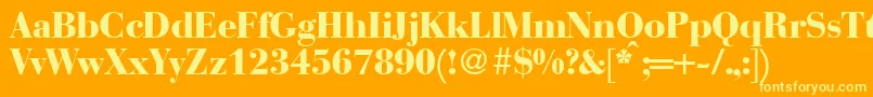 BodonirecutheavyRegular Font – Yellow Fonts on Orange Background