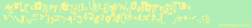 FriendsGood Font – Yellow Fonts on Green Background