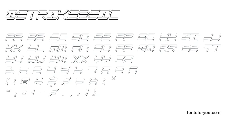 Qstrike2sic Font – alphabet, numbers, special characters