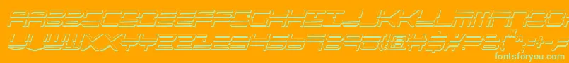 Qstrike2sic-Schriftart – Grüne Schriften auf orangefarbenem Hintergrund