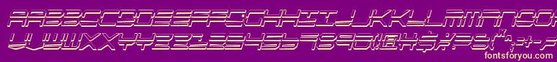 Qstrike2sic-Schriftart – Gelbe Schriften auf violettem Hintergrund