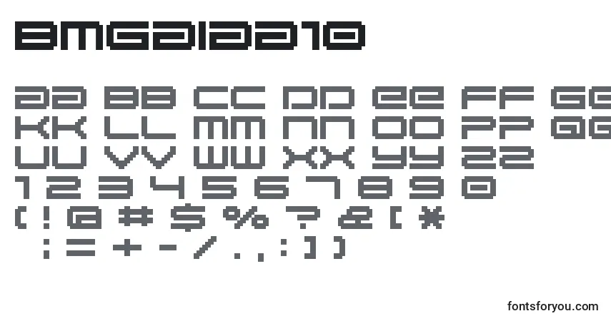 Czcionka BmGaiaA10 – alfabet, cyfry, specjalne znaki