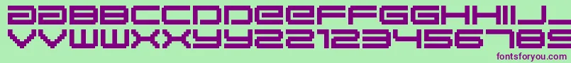 BmGaiaA10 Font – Purple Fonts on Green Background