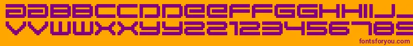 BmGaiaA10 Font – Purple Fonts on Orange Background