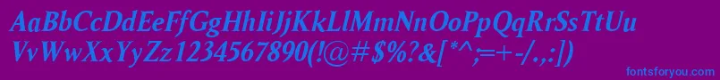 Шрифт RagnarBolditalic – синие шрифты на фиолетовом фоне