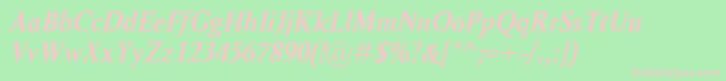 Fonte RagnarBolditalic – fontes rosa em um fundo verde
