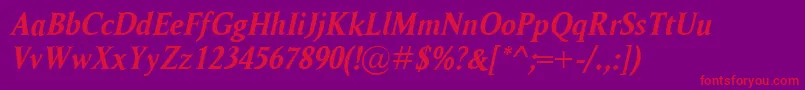 RagnarBolditalic Font – Red Fonts on Purple Background