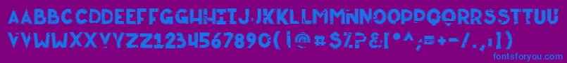 Badcab-fontti – siniset fontit violetilla taustalla