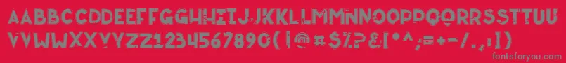 Badcab Font – Gray Fonts on Red Background